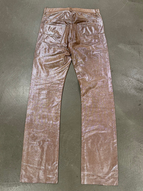 A/W2005 Dior by Hedi Slimane runway gold glitter leather pants