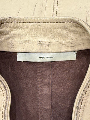 S/S2001 Yves Saint Laurent by Tom Ford M-65 distressed military leather jacket