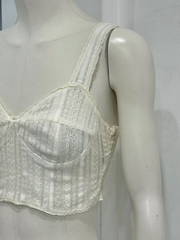 1990s Dolce & Gabbana sheer lace corset top