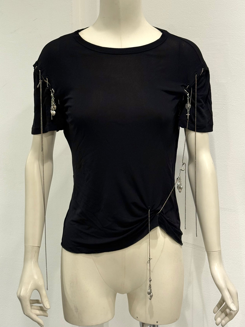 1990s Jean Paul Gaultier pierced t-shirt with pendants