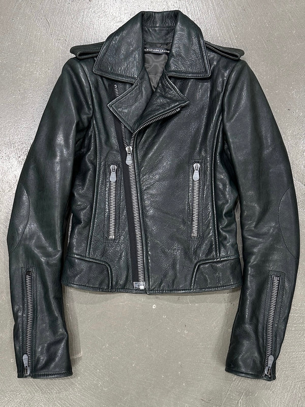 2000s Balenciaga by Nicolas Ghesquiere biker leather jacket