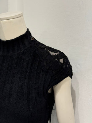 2000s Roberto Cavalli lace cropped top