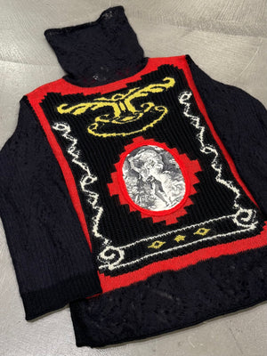 A/W2007 Jean Paul Gaultier intarsia crochet knit