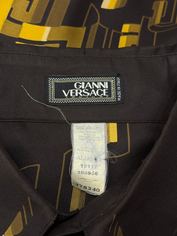 1990s Gianni Versace geometric silk shirt