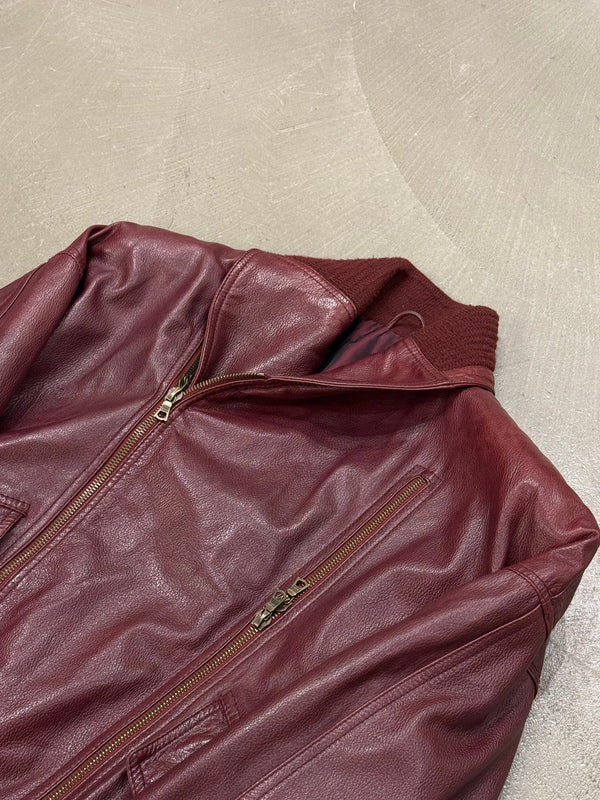 1990s Gianni Versace Double-Zip Leather Biker bomber Jacket