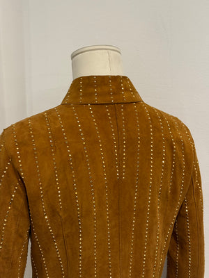 2001 Dolce & Gabbana studded embellished suede leather jacket
