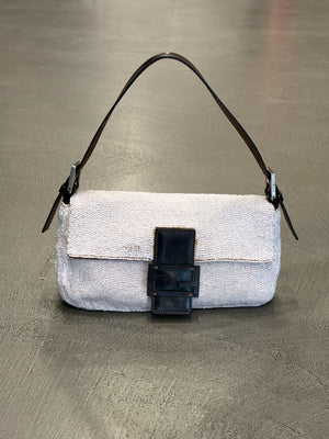 2000 Fendi limited edition embossed hand-beaded Baguette bag