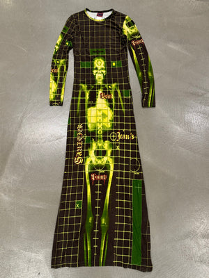 S/S 1996 Jean Paul Gaultier X-ray skeleton long dress