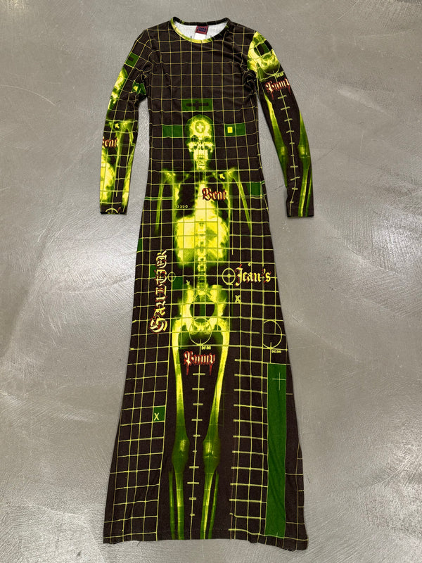 S/S 1996 Jean Paul Gaultier X-ray skeleton long dress