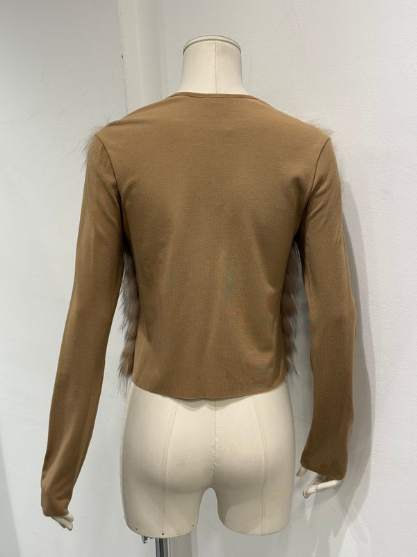 2000s Gianfranco Ferré wool fox fur cardigan