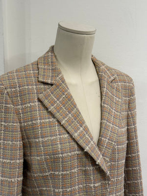 1990s Salvatore Ferragamo checked wool coat