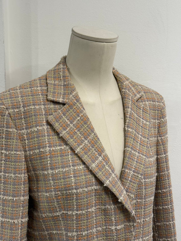 1990s Salvatore Ferragamo checked wool coat