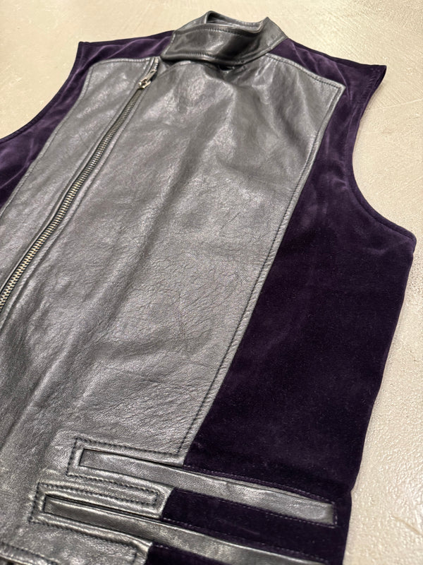 A/W2015 Haider Ackermann runway leather and velour vest