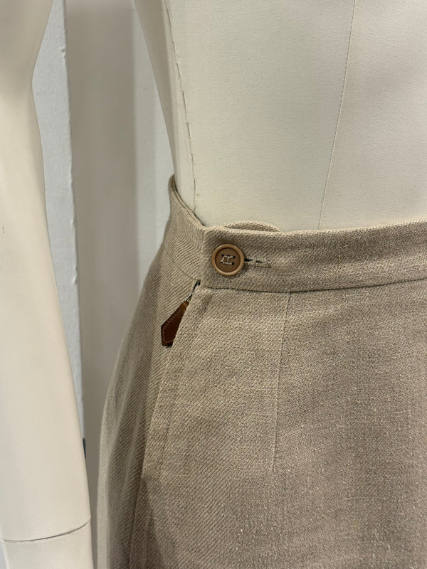 1990s Hermes by Martin Margiela linen midi skirt
