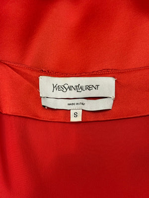 2000s Yves Saint Laurent silk belted draped dress