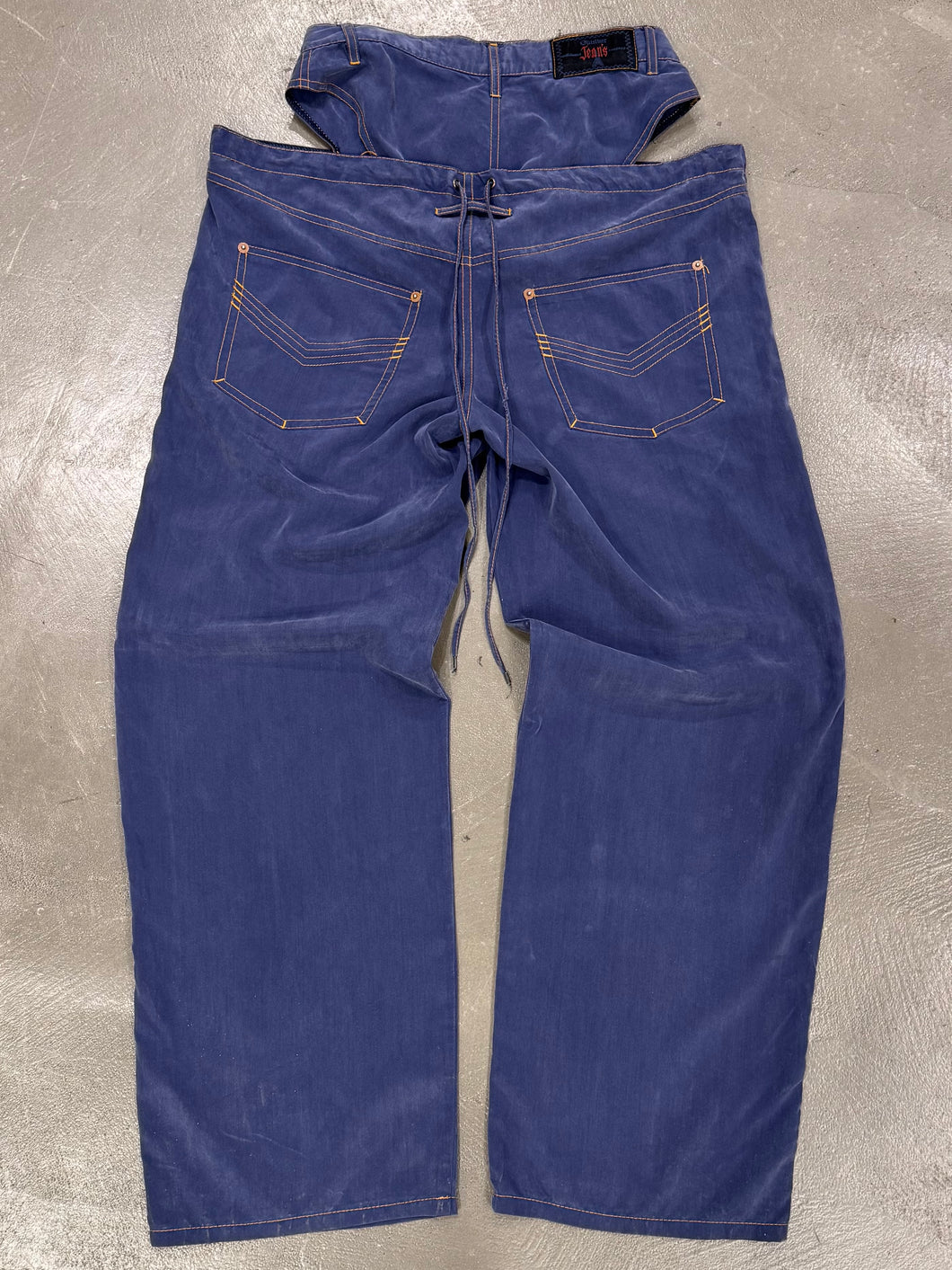 1990s Jean Paul Gaultier western deconstructed waist thong pants