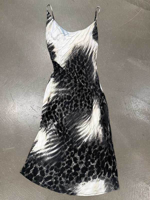 2000s Roberto Cavalli leopard print midi dress