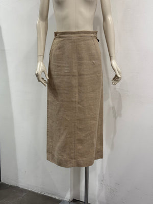1990s Hermes by Martin Margiela linen midi skirt