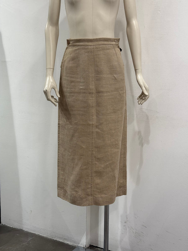 1990s Hermes by Martin Margiela linen midi skirt