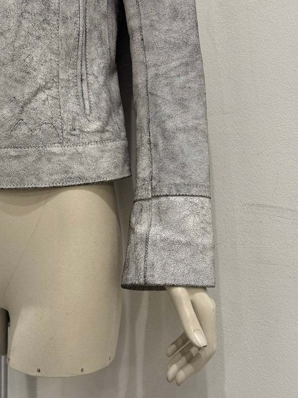 S/S2002 Ann Demeulemeester runway cracked leather napoleon military jacket