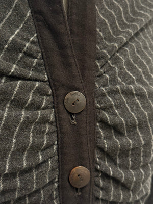 2000s Roberto Cavalli structured ruched velvet trim stiped jacket