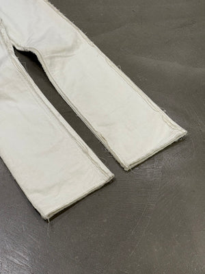 A/W2004 Maison Margiela white raw edge straight-leg pants