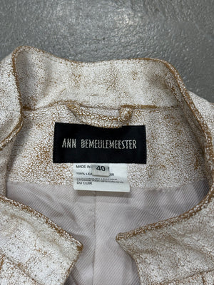 S/S2002 Ann Demeulemeester runway cracked leather napoleon military jacket