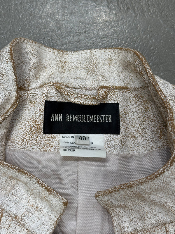 S/S2002 Ann Demeulemeester runway cracked leather napoleon military jacket