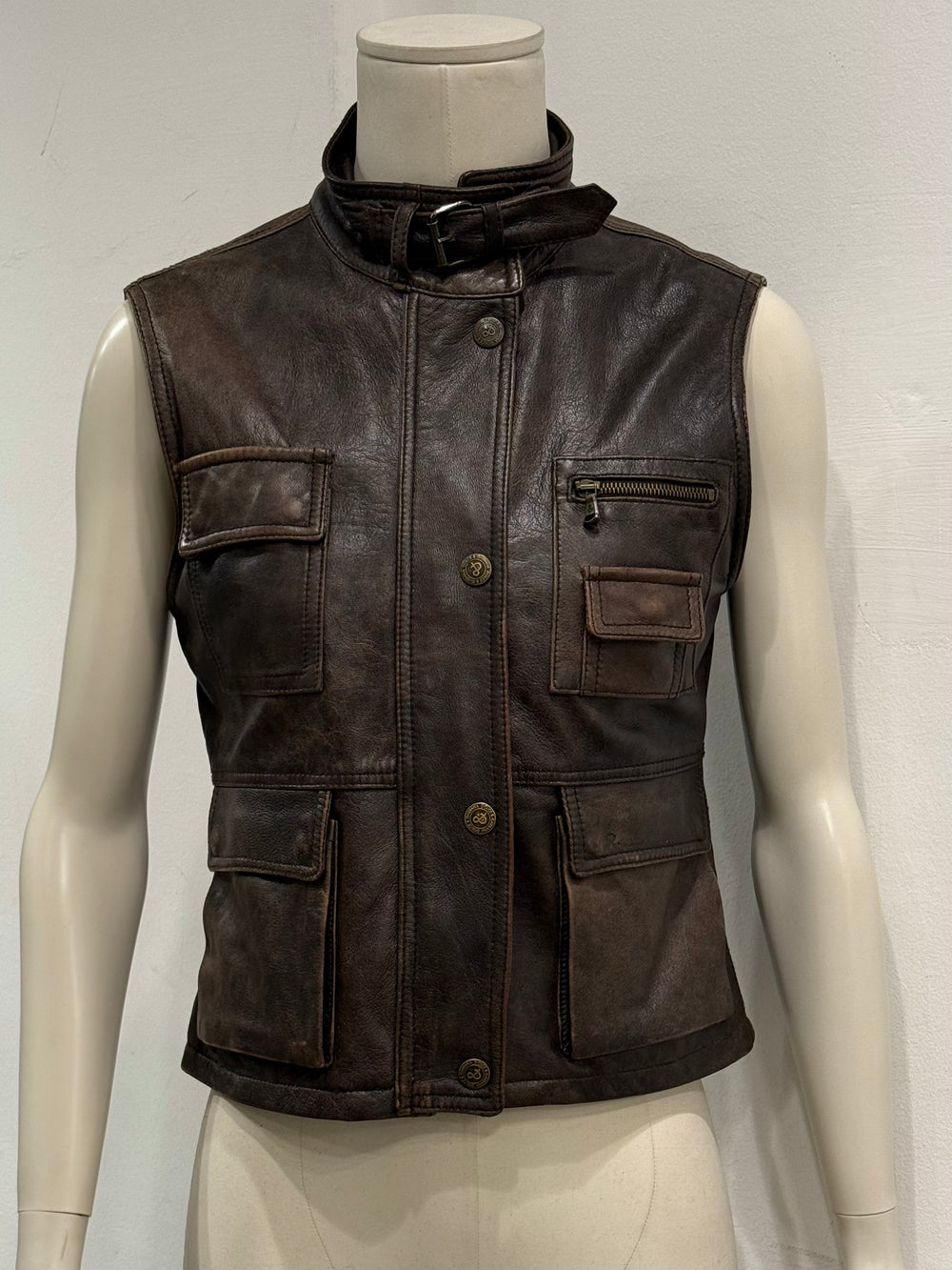 2000S Dolce & Gabbana military cargo leather vest