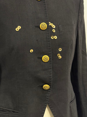 2000s Dolce & Gabbana military tailored jacket with pins