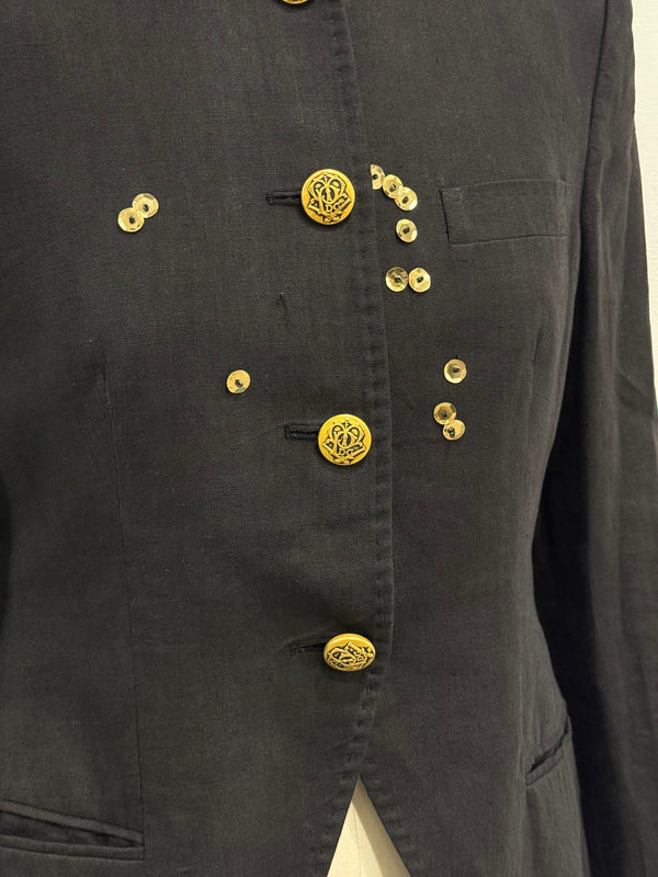 2000s Dolce & Gabbana military tailored jacket with pins