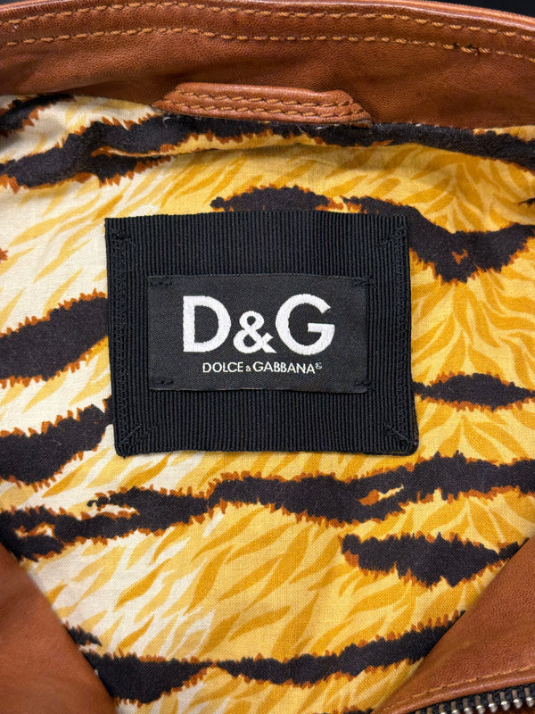2000s Dolce & Gabbana paneled moto jacket