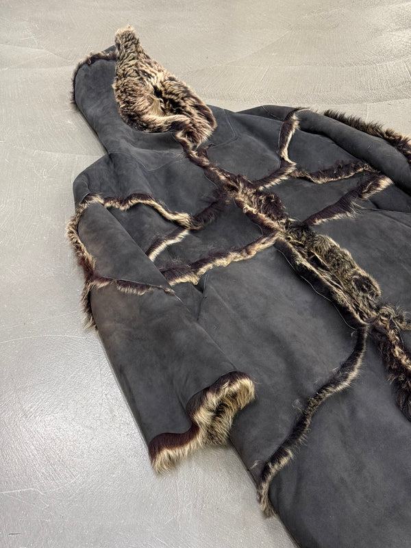 A/W1999 Roberto Cavalli oversized patchwork shearling coat