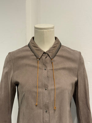 Isaac Sellam metal neck inserts leather jacket