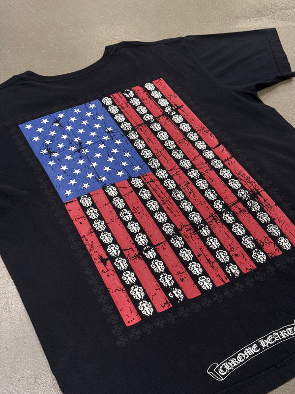 Chrome Hearts American flag dagger tee shirt