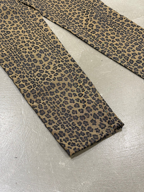 2000s Fendi straight pants with leopard print