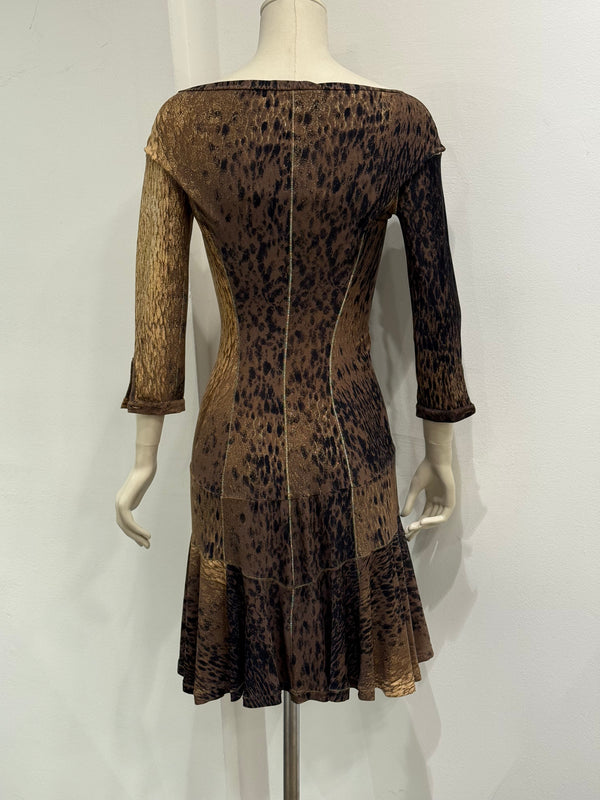 2002 Roberto Cavalli lace-up dress
