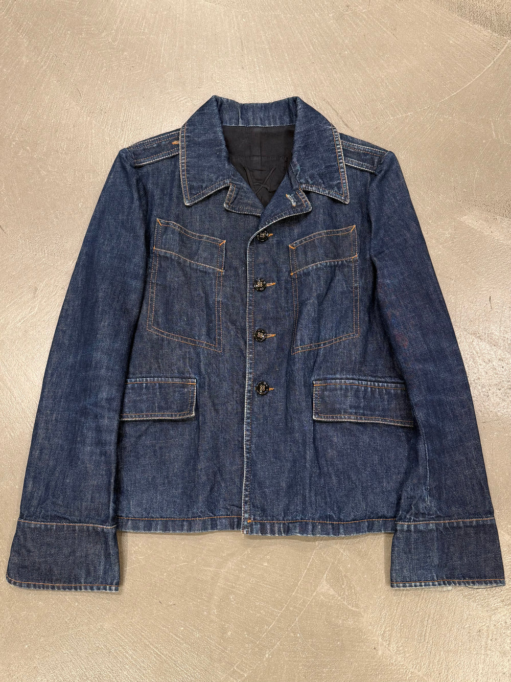 2007 Yves Saint Laurent four pocket military denim jacket