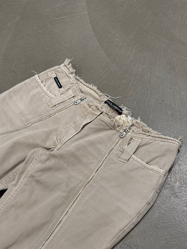 S/S2003 Dolce & Gabbana runway zipped distressed denim pants