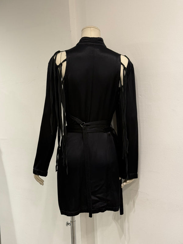 S/S2005 Ann Demeulemeester runway cut-out belted coat dress