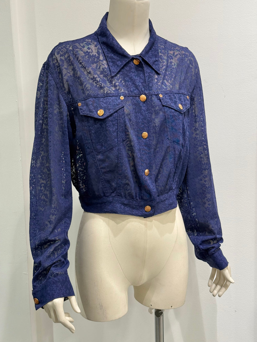 1990s Jean Paul Gaultier transparent lace bomber jacket
