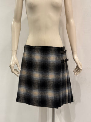 2011 Prada plaid tartan kilt mini skirt