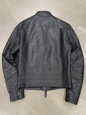 2000s Armani biker leather jacket