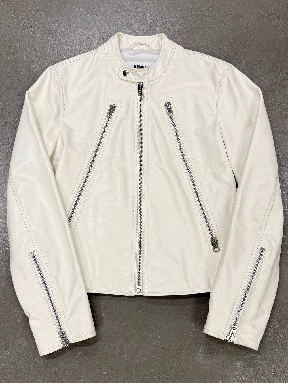 Maison Margiela 5 zip leather biker jacket