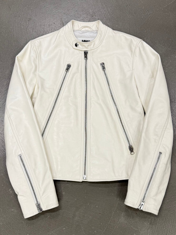 Maison Margiela 5 zip leather biker jacket