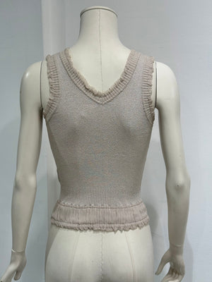 2000s Chanel logo wool tank top