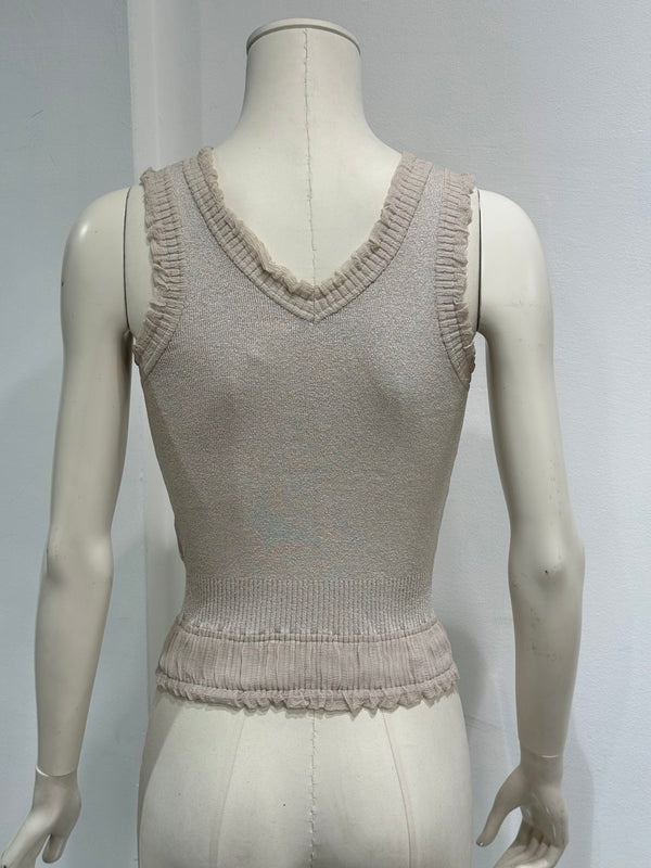 2000s Chanel logo wool tank top