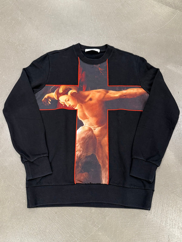2010s Givenchy faun artwork cross sweatshirt