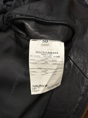 2000s Dolce & Gabbana leather bomber jacket