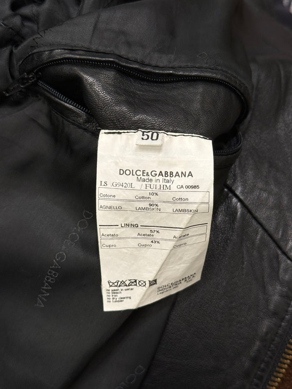 2000s Dolce & Gabbana leather bomber jacket